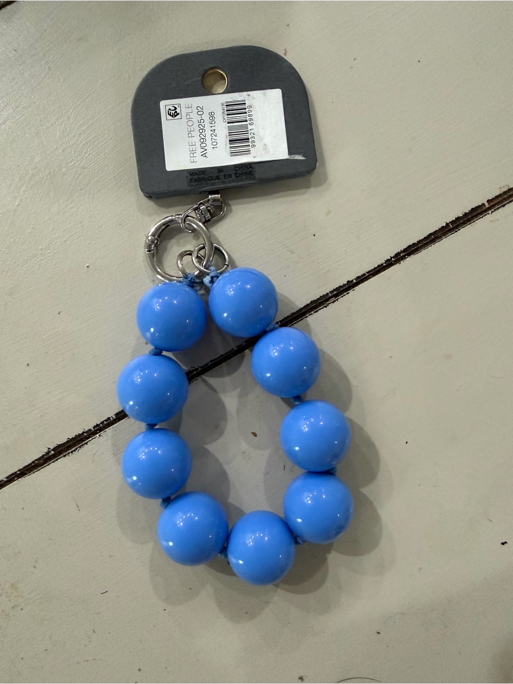 Free People Kids Bright Blue Beaded Key Loop